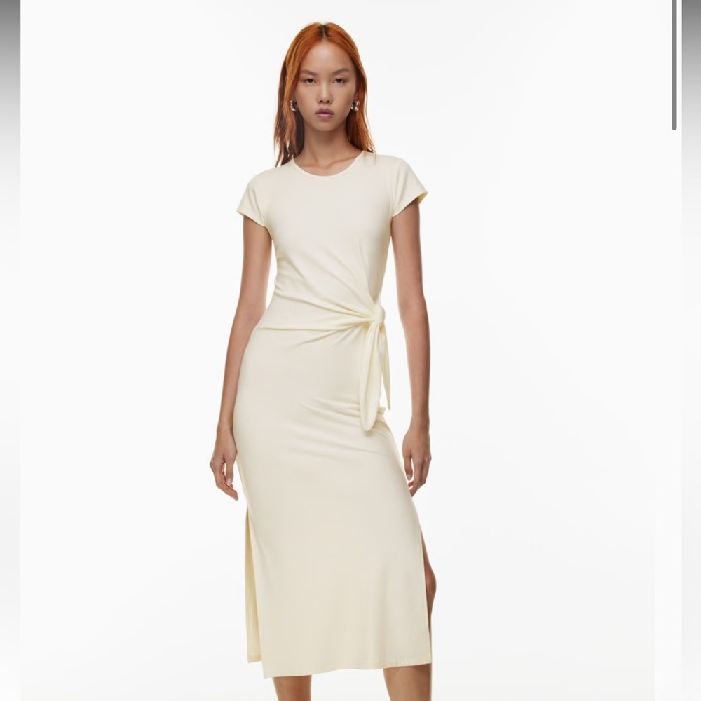 Wilfred Cream Midi Tie-Waist Dress